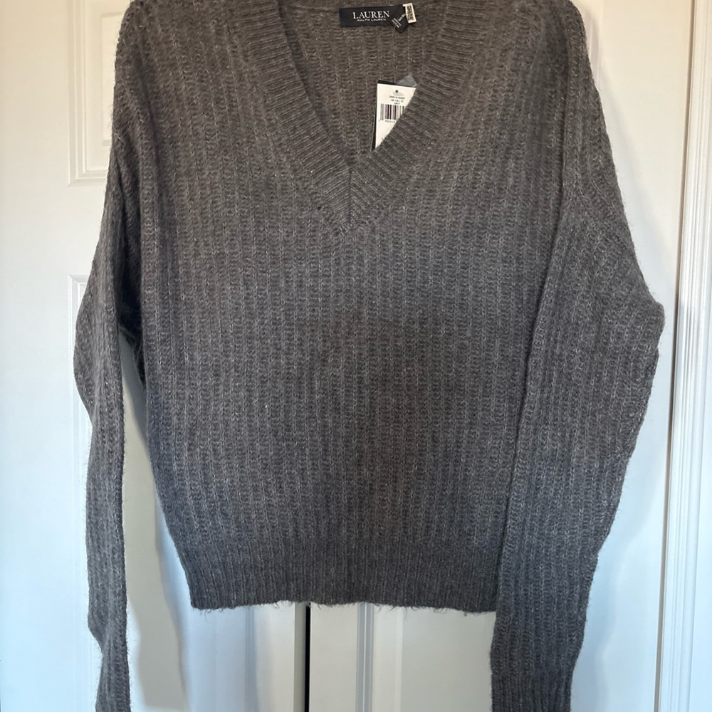 Ralph Lauren Charcoal V-Neck Sweater